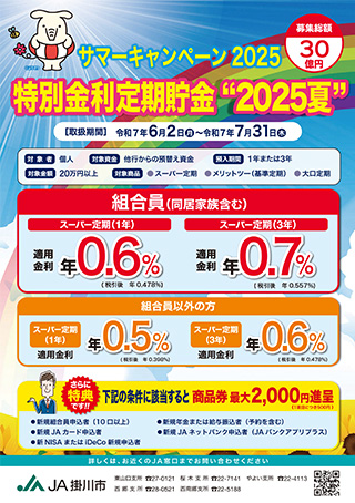 特別金利定期貯金“2025夏”