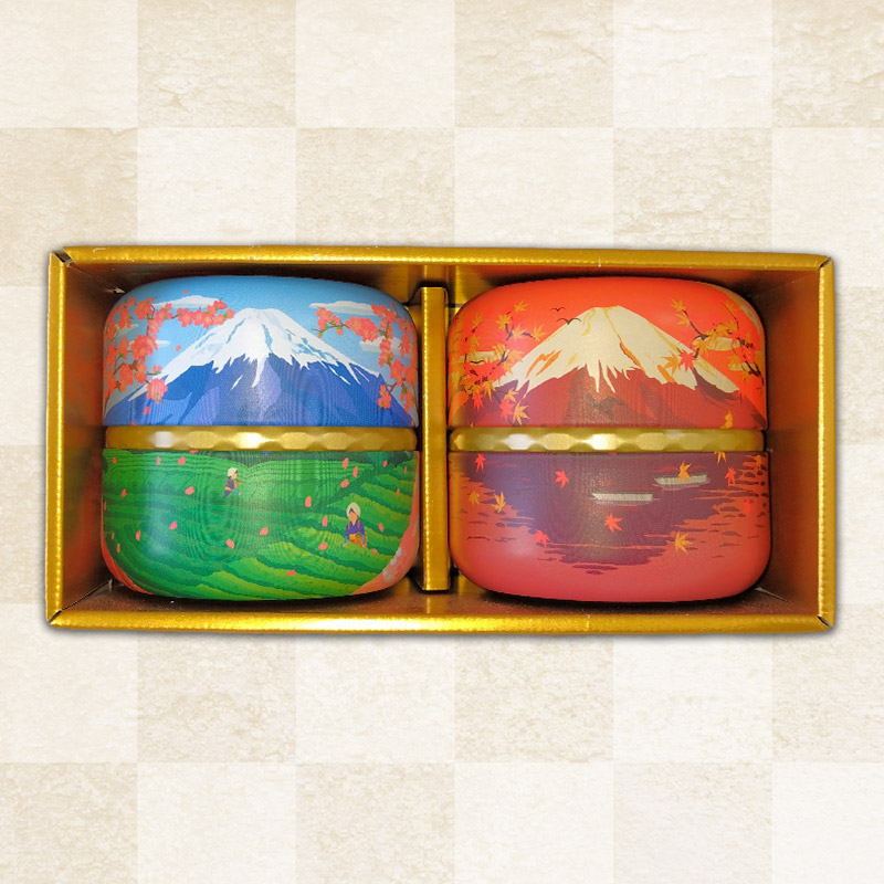 【セール限定 送料無料限定商品】なつめ缶セット 縁起の良い富士山の缶に茶葉を入れたお茶のギフトセット