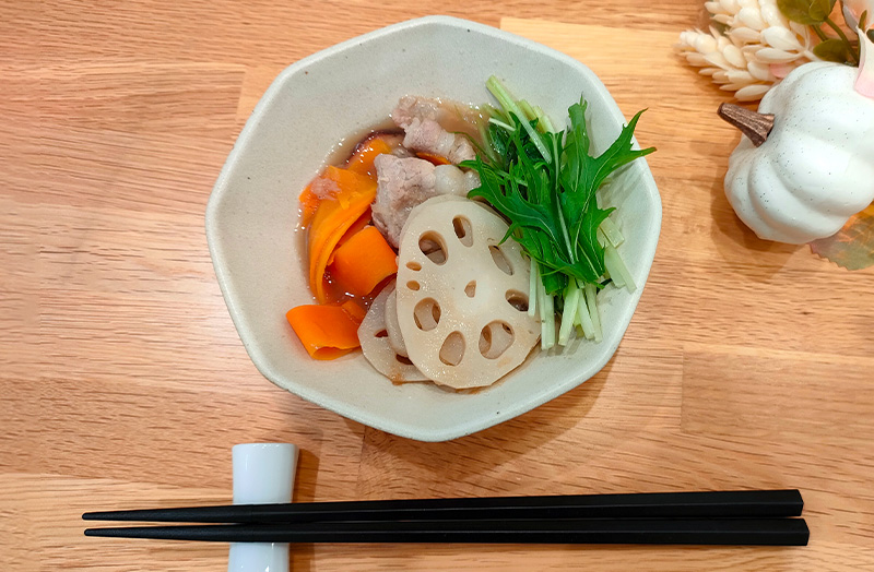 ほうじ茶のれんこん鍋